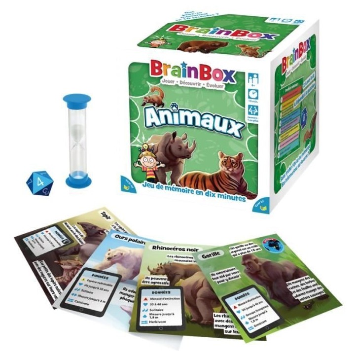 Jeu de société - BrainBox - Animaux - Jeu d'observation et de mémoire - 1 joueur ou plus - 8 ans et + Jeu de société - BrainBox - Animaux - Jeu d'observation et de mémoire - 1 joueur ou plus - 8 ans et +