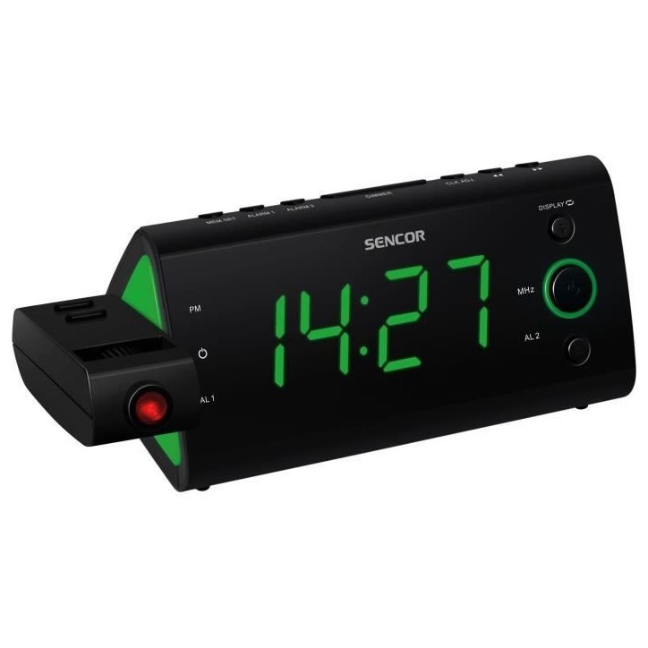 Radio-réveil - SENCOR - SRC 330 GN - Ecran LED 1,2? vert - Tuner FM - Projection heure - Noir Radio-réveil - SENCOR - SRC 330 GN - Ecran LED 1,2? vert - Tuner FM - Projection heure - Noir