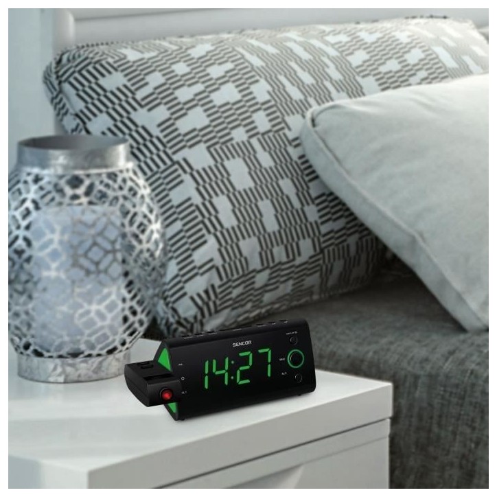 Radio-réveil - SENCOR - SRC 330 GN - Ecran LED 1,2? vert - Tuner FM - Projection heure - Noir Radio-réveil - SENCOR - SRC 330 GN - Ecran LED 1,2? vert - Tuner FM - Projection heure - Noir