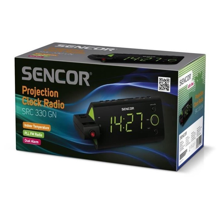 Radio-réveil - SENCOR - SRC 330 GN - Ecran LED 1,2? vert - Tuner FM - Projection heure - Noir Radio-réveil - SENCOR - SRC 330 GN - Ecran LED 1,2? vert - Tuner FM - Projection heure - Noir
