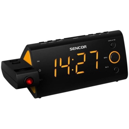 Radio-réveil - SENCOR - SRC 330 OU - Ecran LED 1,2? orange - Tuner FM - Projection heure - Noir