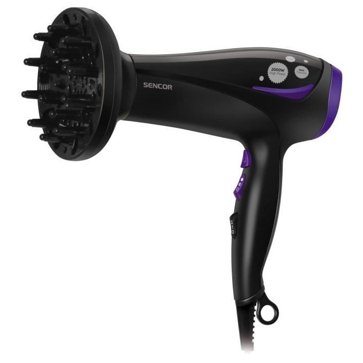 Seche-cheveux ionique - SENCOR - SHD 108VT - 2000 W - 2 vitesses - Noir
