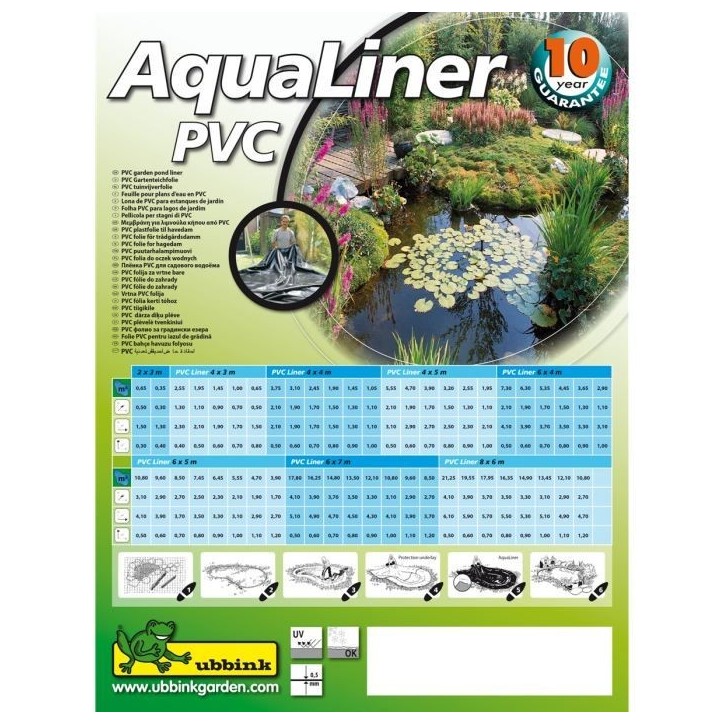 Ubbink Bâche pour bassin de jardin / étang en PVC 6 * 7 metres Noir 401398 Ubbink Bâche pour bassin de jardin / étang en PVC 6 * 7 metres Noir 401398