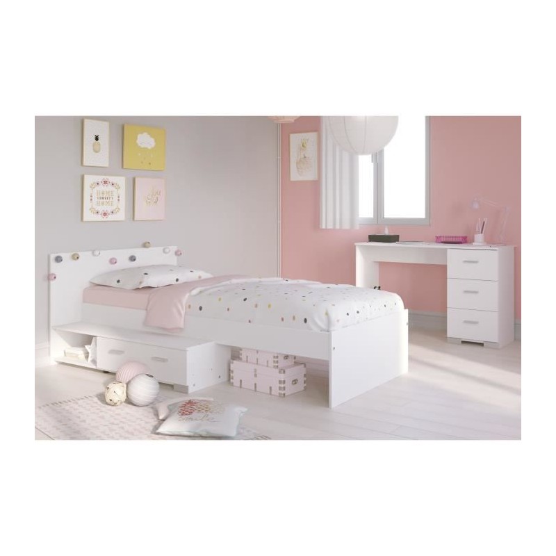 PARISOT Chambre enfant complete 2 pieces - Lit + bureau - Style essent PARISOT Chambre enfant complete 2 pieces - Lit + bureau - Style essent