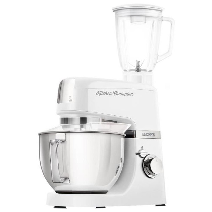 Robot pâtissier Sencor Kitchen Champion STM 6350WH - 1000 Watt - Blanc - 8 présélections - Bol 4.5L Robot pâtissier Sencor Kitchen Champion STM 6350WH - 1000 Watt - Blanc - 8 présélections - Bol 4.5L