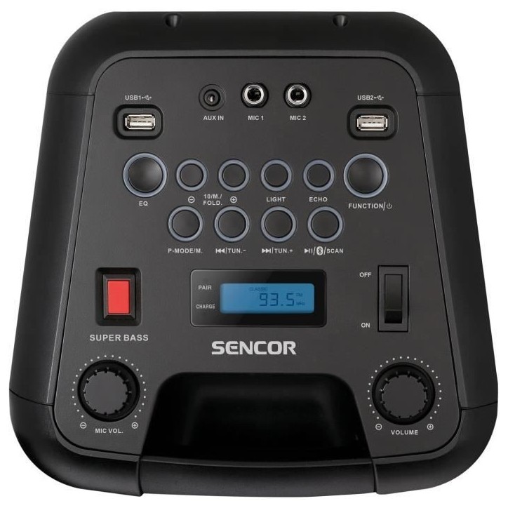 Enceinte audio sans fil - SENCOR - SSS 3800 - 60 W - 30 radios FM - Bluetooth - Lumieres LED clignotantes - Noir