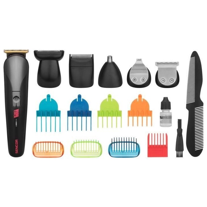 Tondeuse a cheveux - SENCOR - SHP 7411BK - 12 accessoires - Rechargeable - Noir