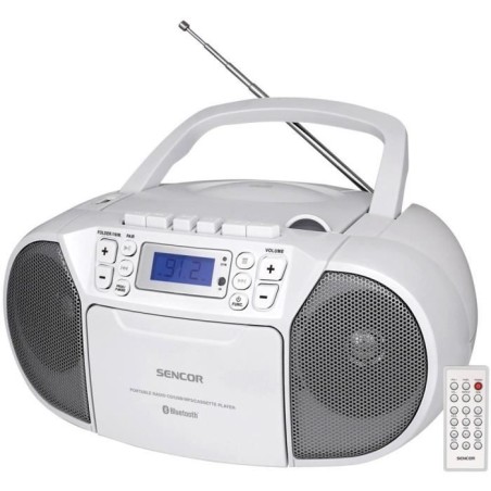 Lecteur CD / Casettes - SENCOR - SPT 3907 W - 4 W - Bluetooth - Blanc