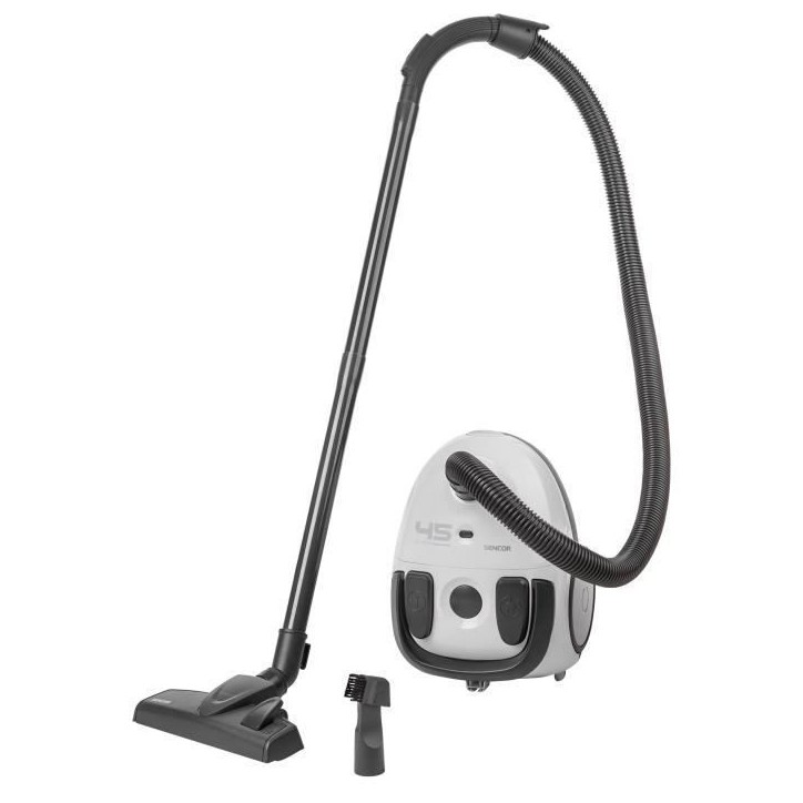 Aspirateur traîneau avec sac - SENCOR - SVC 45WH-EUE3 - Moteur ECO 850 W - 79 dBA - 1,5 L - Blanc