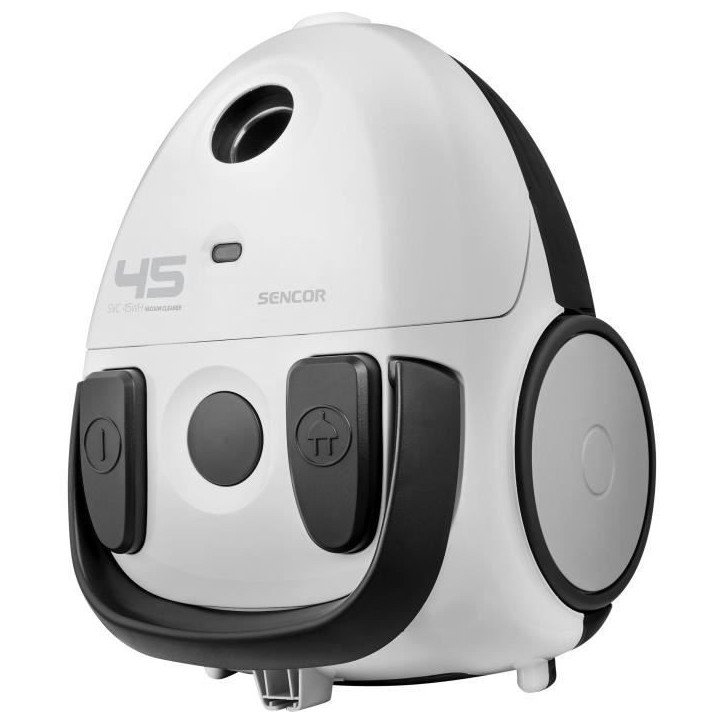 Aspirateur traîneau avec sac - SENCOR - SVC 45WH-EUE3 - Moteur ECO 850 W - 79 dBA - 1,5 L - Blanc