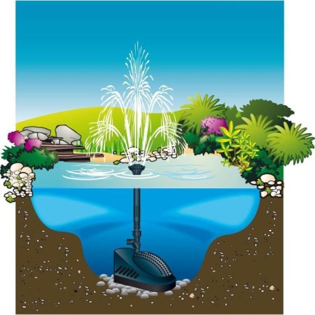 Pompe de bassin filtrante Powerclear 5000 - UBBINK - Jet d'eau et filtration mécanique et UV-C
