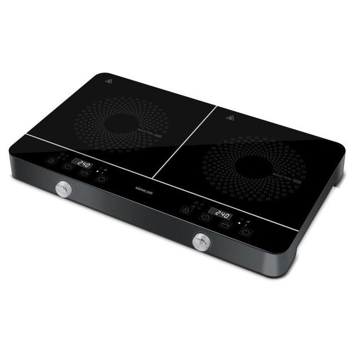 Plaque de cuisson a double induction - SENCOR - SCP 4201GY - 3500 W - 2 foyers - Ecran LCD - Gris
