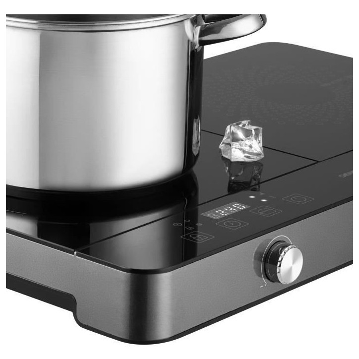 Plaque de cuisson a double induction - SENCOR - SCP 4201GY - 3500 W - 2 foyers - Ecran LCD - Gris