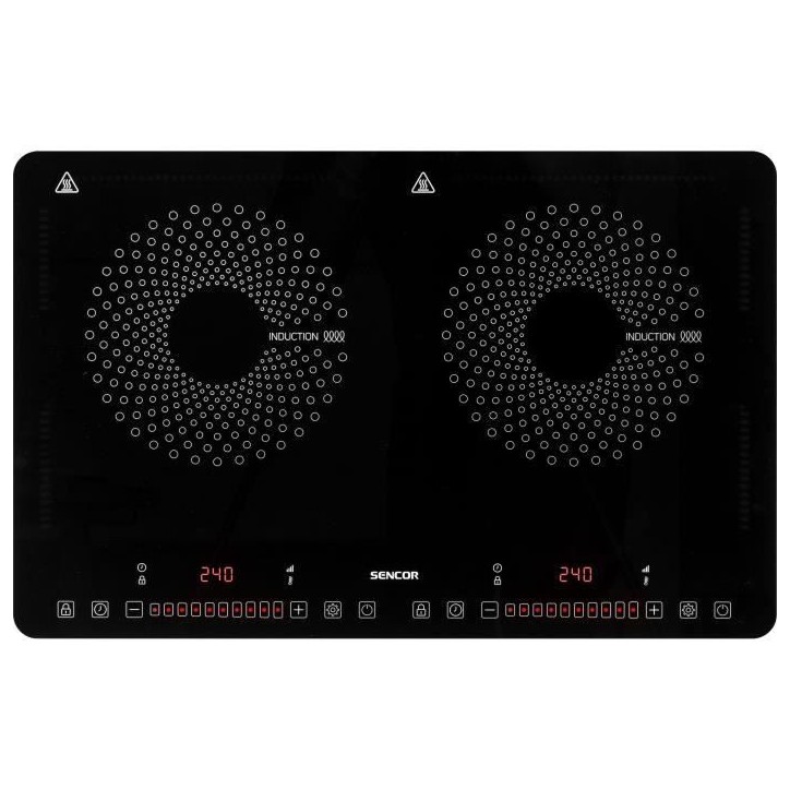 Plaque de cuisson a induction - SENCOR - SCP 4501BK - 3400 W - 2 foyers - Ultra fin - Noir
