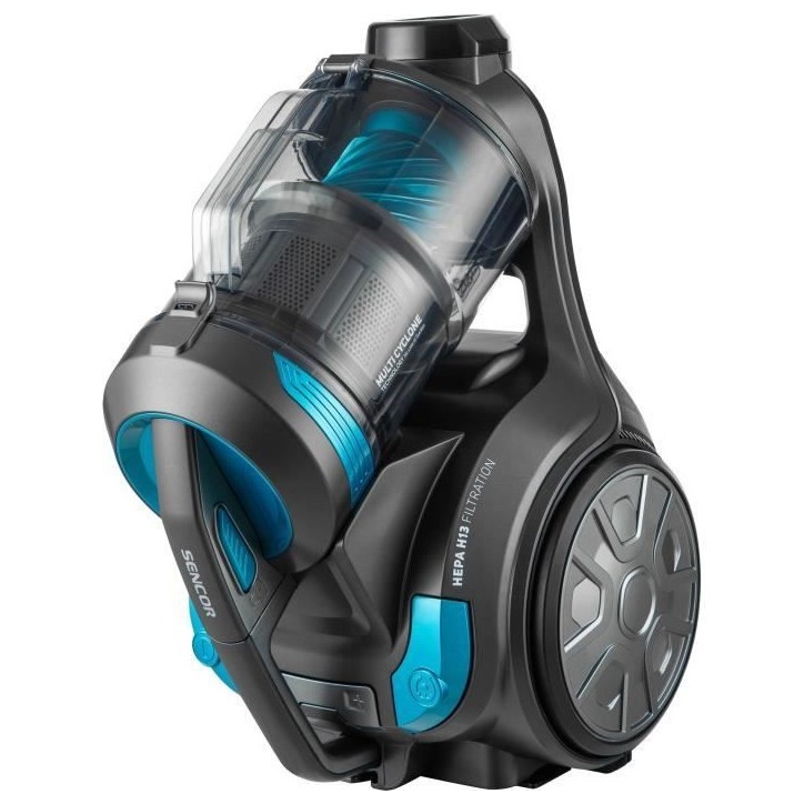 Aspirateur traineau sans sac - SENCOR SVC 1086TQ - 700 W - 78 dB - 3,5 L - Noir / Bleu