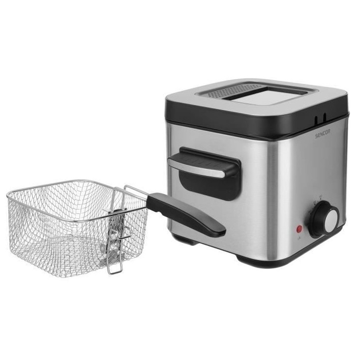 Friteuse - SENCOR - SFR 6200SS - 900 W - 1,5 L - Noir / Acier inoxydable