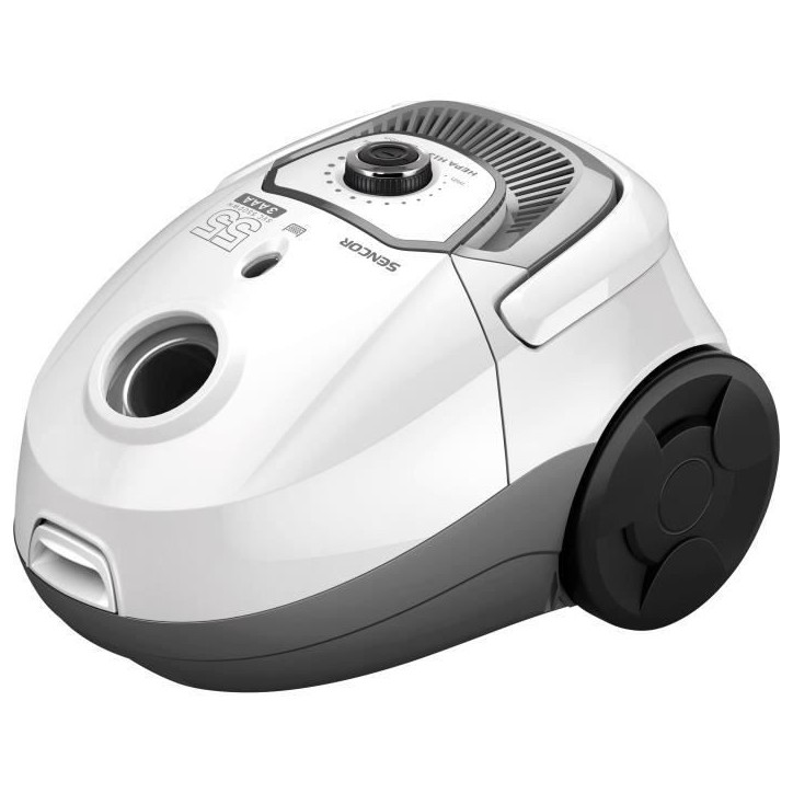 Aspirateur traîneau avec sac - SENCOR - SVC 5500WH - Moteur ECO 700 W - 75 dBA - 2 L - Filtre HEPA H13 - Blanc