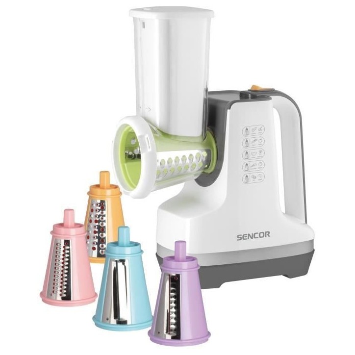 Découpe légumes et sorbétiere - SENCOR - SSG 4500WH - 150 W - 6 accessoires - Blanc