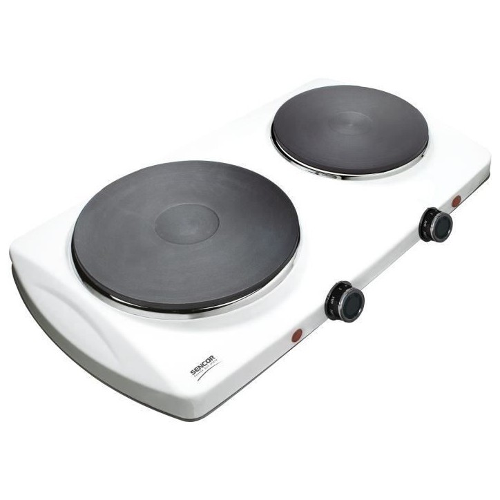 Plaque de cuisson électrique - SENCOR - SCP 2253WH-EUE4 - 2500 W - 2 foyers - Blanc