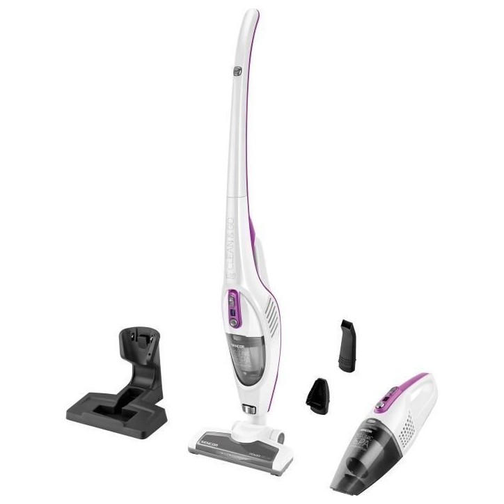 Aspirateur balai sans fil 2-en-1 - SENCOR - SVC 7814VT - 110 W - 76 dB - 0,5 L - Blanc / Violet