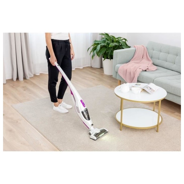 Aspirateur balai sans fil 2-en-1 - SENCOR - SVC 7814VT - 110 W - 76 dB - 0,5 L - Blanc / Violet