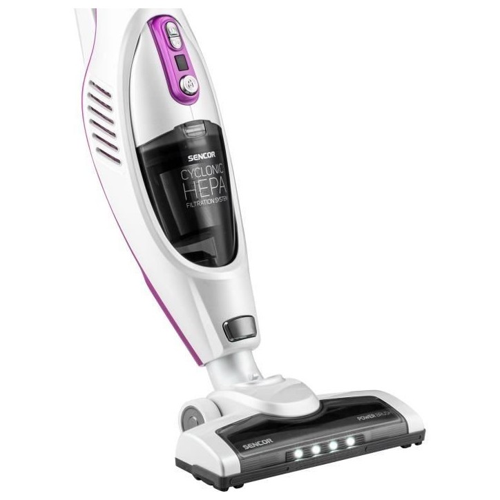 Aspirateur balai sans fil 2-en-1 - SENCOR - SVC 7814VT - 110 W - 76 dB - 0,5 L - Blanc / Violet