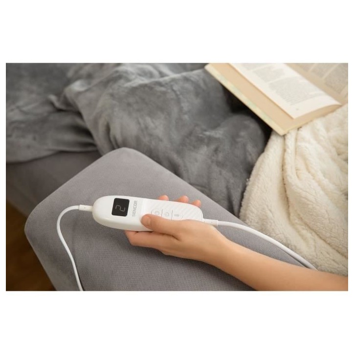 Couverture chauffante - SENCOR - SUB 2000G - 160 W - 9 températures - Gris