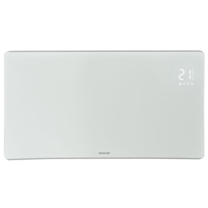 Radiateur intelligent Wi-Fi en verre - SENCOR - SCF 4740WH - 2400 W - 2 niveaux - Thermostat - Blanc