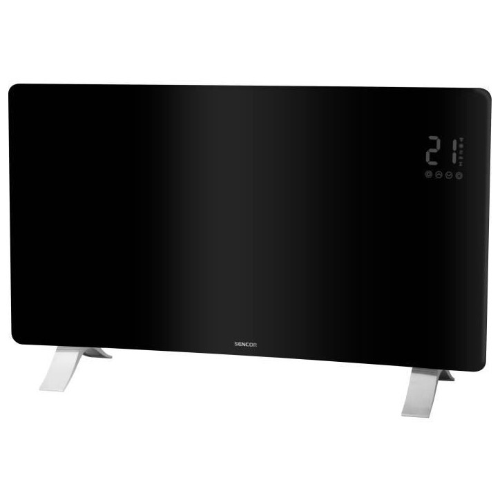 Radiateur intelligent Wi-Fi en verre - SENCOR - SCF 4741BK - 2400 W - 2 niveaux - Thermostat - Noir