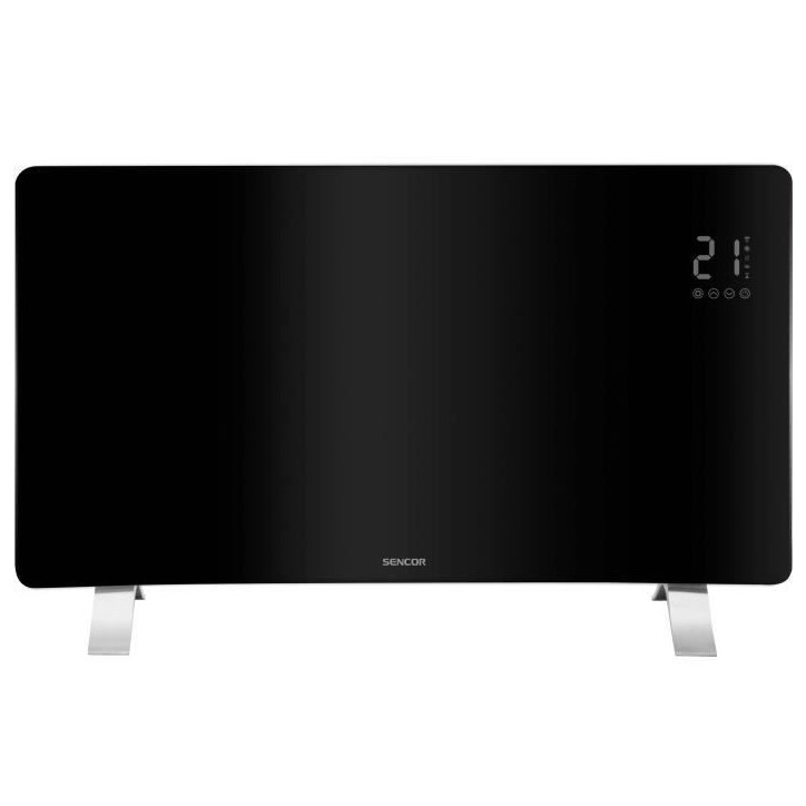 Radiateur intelligent Wi-Fi en verre - SENCOR - SCF 4741BK - 2400 W - 2 niveaux - Thermostat - Noir