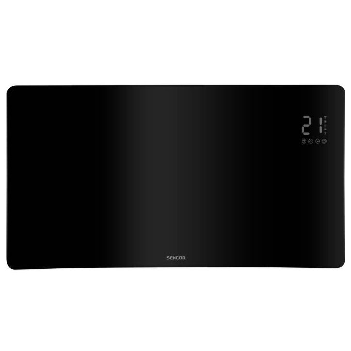 Radiateur intelligent Wi-Fi en verre - SENCOR - SCF 4741BK - 2400 W - 2 niveaux - Thermostat - Noir