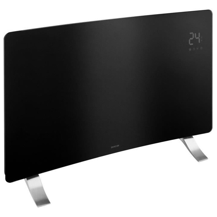 Radiateur intelligent Wi-Fi en verre - SENCOR - SCF 4741BK - 2400 W - 2 niveaux - Thermostat - Noir