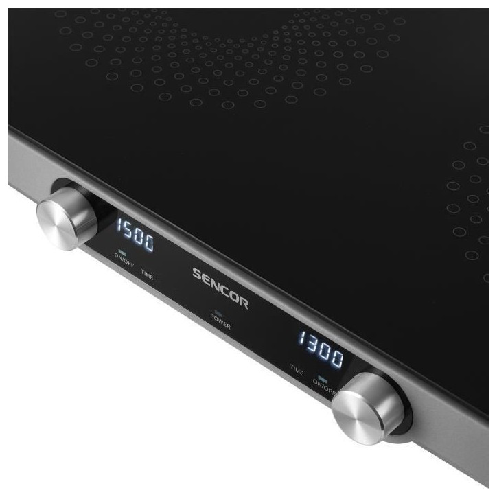 Plaque de cuisson infrarouge - SENCOR - SCP 2803BK SmoothCook - 3500 W - 2 foyers vitrocéramique - Noir