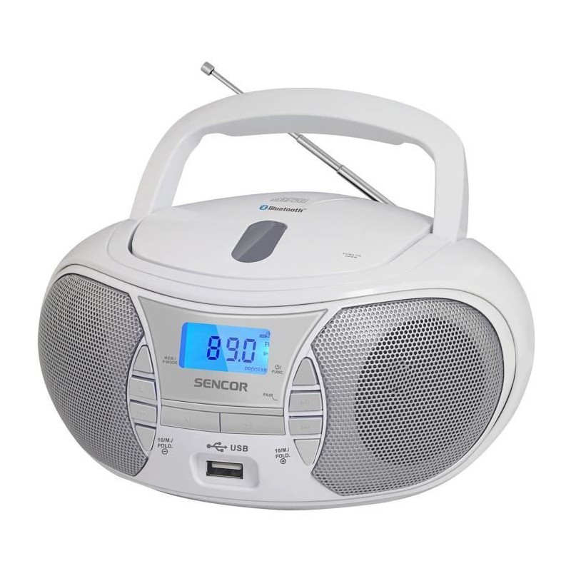 Lecteur Radio CD - SENCOR - SPT 2700 WH - 3 W - CD / Bluetooth / MP3 -