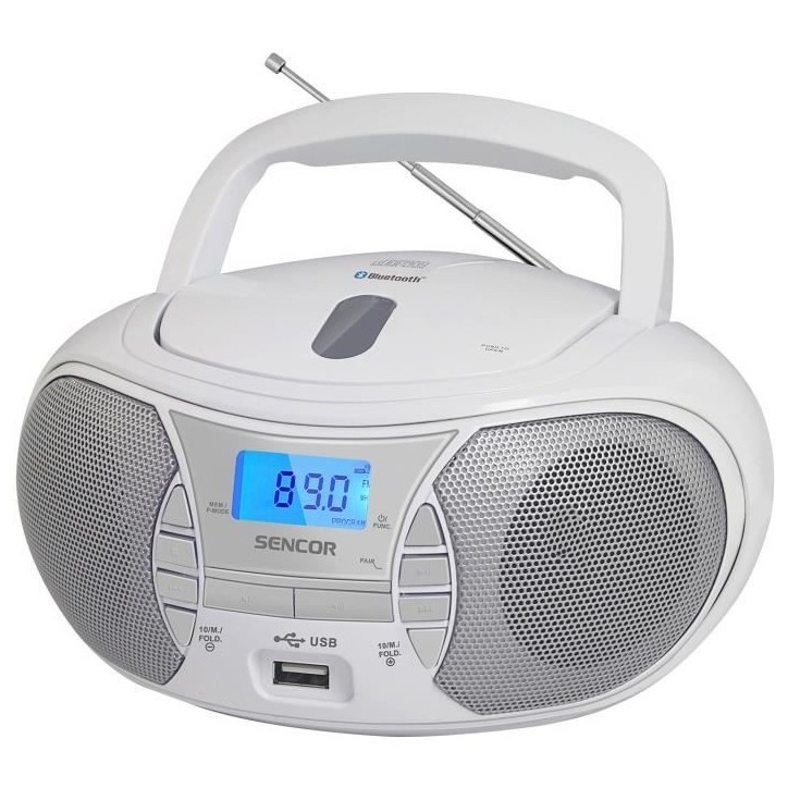 Lecteur Radio CD - SENCOR - SPT 2700 WH - 3 W - CD / Bluetooth / MP3 - Blanc Lecteur Radio CD - SENCOR - SPT 2700 WH - 3 W - CD / Bluetooth / MP3 - Blanc