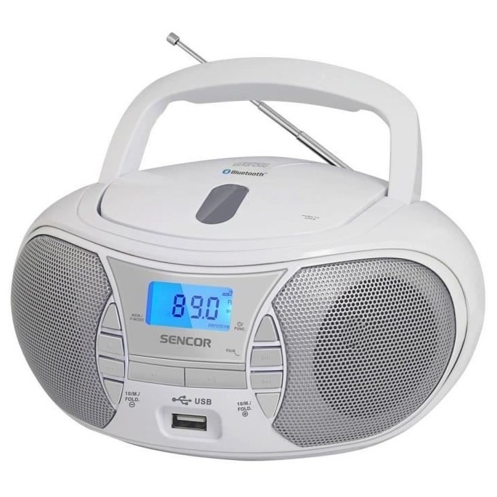 Lecteur Radio CD - SENCOR - SPT 2700 WH - 3 W - CD / Bluetooth / MP3 - Blanc Lecteur Radio CD - SENCOR - SPT 2700 WH - 3 W - CD / Bluetooth / MP3 - Blanc