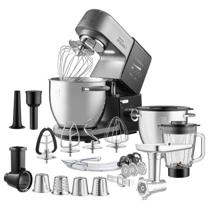 Robot pâtissier multifonction - SENCOR - STM 8970 PAUL 3 - 1800 W - Noir / Acier