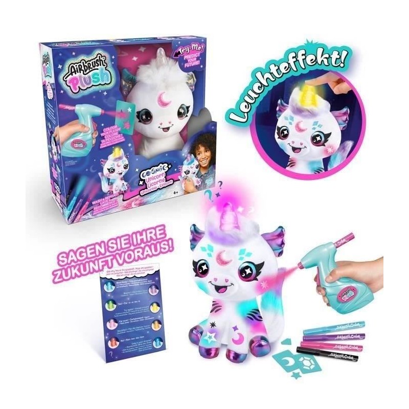 Canal Toys - Airbrush Plush - Peluche Licorne Cosmique a personnaliser