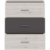 Commode - ADRIA - 3 tiroirs - Chene cendré / Gris uni - L75x P41 x 90