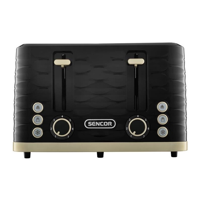 Grille-pain - SENCOR - STS 7551BK - 1600 W - 4 fentes - Noir / or Grille-pain - SENCOR - STS 7551BK - 1600 W - 4 fentes - Noir / or
