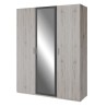 Armoire de chambre - ADRIA - Chene cendré / Gris foncé - 3 portes ba