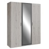 Armoire de chambre - ADRIA - Chene cendré / Gris foncé - 3 portes ba