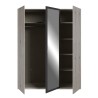 Armoire de chambre - ADRIA - Chene cendré / Gris foncé - 3 portes ba
