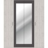 Armoire de chambre - ADRIA - Décor Chene cendré / Gris foncé - 4 po