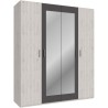 Armoire de chambre - ADRIA - Décor Chene cendré / Gris foncé - 4 po