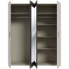 Armoire de chambre - ADRIA - Décor Chene cendré / Gris foncé - 4 po