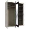 Armoire de chambre - ADRIA - Décor Chene cendré / Gris foncé - 4 po