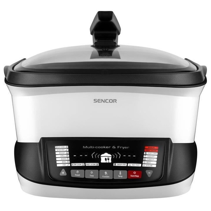Friteuse multifonctionnelle - SENCOR - SFR 9400WH - 1800 W - 4,8 L - Blanc