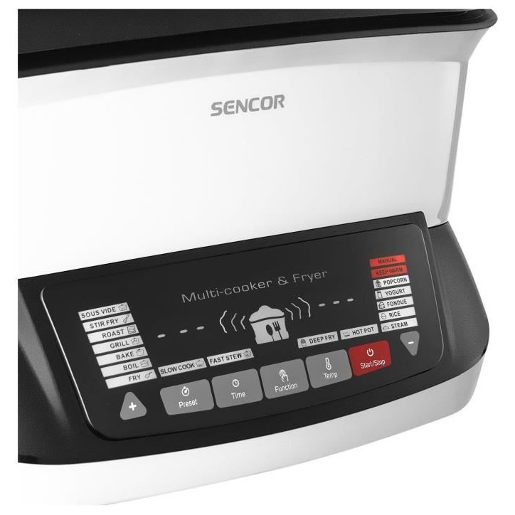 Friteuse multifonctionnelle - SENCOR - SFR 9400WH - 1800 W - 4,8 L - Blanc