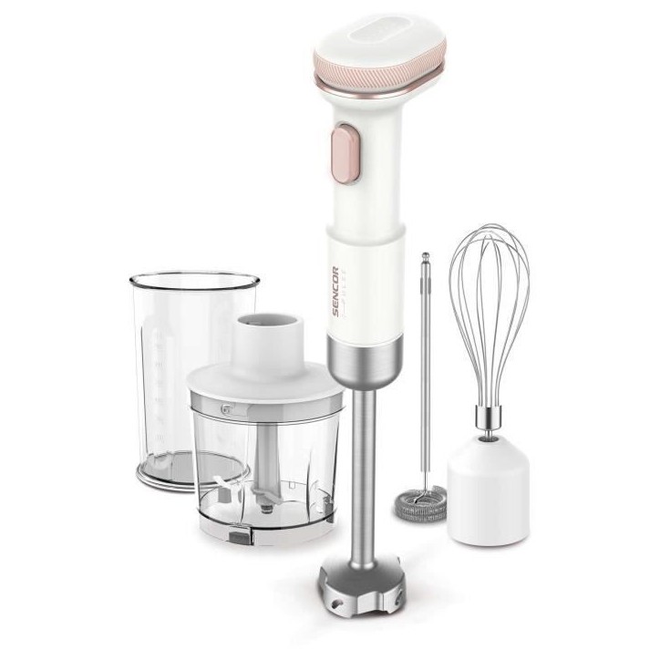 Mixeur plongeant - SENCOR - SHB 9130WH - 11,1 V - Récipients 500 et 700 ml - Blanc